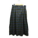 【中古】アビトーキョー ABITOKYO スカート フレア ロング マキシ丈 チェック タック バックジップ M カーキ /NT8 レディース 【ベクトル 古着】 231102(4)