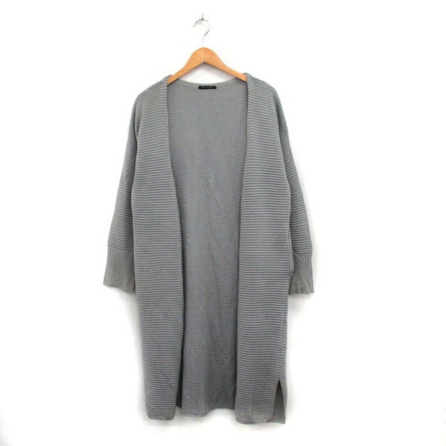 【中古】ナノユニバース nano universe ニット カーディガン ロング トッパー シンプル F グレー 灰 /KT28 レディース 【ベクトル 古着】 231102