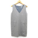【中古】N.Natural Beauty Basic N.ナチュラルビューティーベーシック ジャンパースカート Aライン 膝丈 ラメ混 Vネック ウール混 綿混...