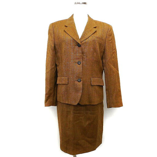 【中古】アリスバーリー Aylesbury スカートスーツ テーラード ジャケット 台形 膝丈 シングル ヘリンボーン 柄 ウール 毛 ブラウン 茶 /HT1 レディース 【ベクトル 古着】 231113 【中古】アリスバーリー Aylesbury スカートスーツ テーラード ジャケット 台形 膝丈 シングル ヘリンボーン 柄 ウール 毛 ブラウン 茶 /HT1 レディース 【ベクトル 古着】 231113