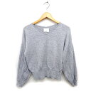 【中古】ディスコート Discoat ニット セーター リブ クロップド Vネック プリーツ メランジ 長袖 M グレー /NT32 レディース 【ベクトル 古...