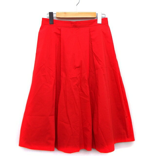 【中古】ロペピクニック ROPE Picnic フレア スカート ロング 無地 シンプル タック 綿混 38 レッド 赤 /HT29 レディース 【ベクトル 古着】 231214