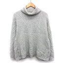 【中古】ビーミングバイビームス B:MING LIFE STORE by BEAMS セーター ニット アラン模様 柄編み 切替リブ タートルネック 長袖 ウール混 ライトグレー 灰 /HT21 レディース 【ベクトル 古着】 231227(4)