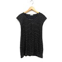 【中古】フレディレピ fredy repit ボーダー柄 チュニック 丸首 フレンチスリーブ ニット 36 ブラック 黒 /FT37 レディース 【ベクトル 古...