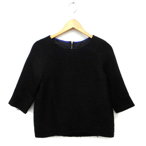 【中古】デプレ DES PRES トゥモローランド カットソー ラグランスリーブ ウール混 七分袖 バックジップ 1 黒 ブラック /NT6 レディース 【ベクトル 古着】 231204 【中古】デプレ DES PRES トゥモローランド カットソー ラグランスリーブ ウール混 七分袖 バックジップ 1 黒 ブラック /NT6 レディース 【ベクトル 古着】 231204