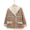 【中古】ナチュラルビューティーベーシック NATURAL BEAUTY BASIC フェイク ムートンコート アウター ミディ丈 M ベージュ /FT27 レディース 【ベクトル 古着】 240124(4)