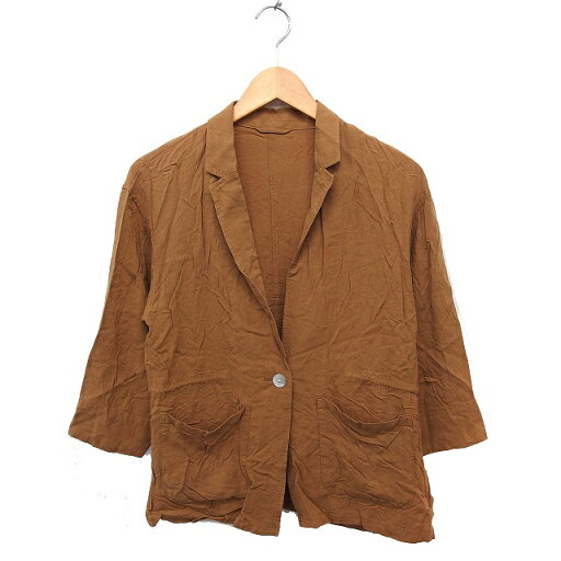 【中古】ビームスハート BEAMS HEART テーラードジャケット シングル 七分袖 無地 リネン混 キャメル 茶 /FT16 レディース 【ベクトル 古着】 240202 【中古】ビームスハート BEAMS HEART テーラードジャケット シングル 七分袖 無地 リネン混 キャメル 茶 /FT16 レディース 【ベクトル 古着】 240202