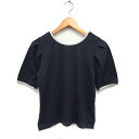【中古】ディスコート Discoat 半袖 リブ カットソー Tシャツ バックリボン 無地 F チャコール /FT32 レディース 【ベクトル 古着】 2402...