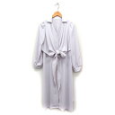 【中古】ミエリインヴァリアント MIELI INVARIANT フロントリボン シャツ ワンピース ロング丈 長袖 無地 ゆったり F ライトピンク /FT49...