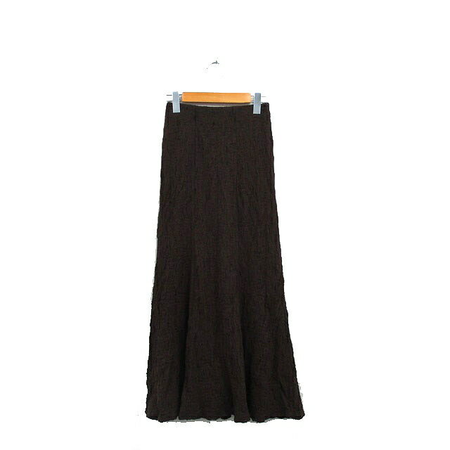 【中古】ダブルクローゼット w closet フレア スカート ロング コットン シンプル ブラウン 茶 /KT2 レディース 【ベクトル 古着】 240328