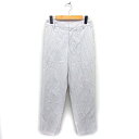 【中古】ロペ ROPE パンツ テーパード リネン混 ストライプ ジップフライ 38 ライトグレー /NT22 レディース 【ベクトル 古着】 240405(4)