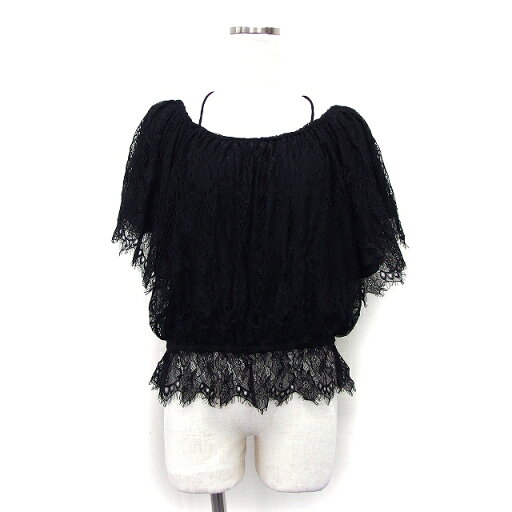 【中古】ワンアフター アナザー ナイスクラップ one after another NICE CLAUP レース カットソー ブラウス バッククロス ペプラム 半袖 丸首 ブラック 黒 /HT16 レディース 【ベクトル 古着】 240410 【中古】ワンアフター アナザー ナイスクラップ one after another NICE CLAUP レース カットソー ブラウス バッククロス ペプラム 半袖 丸首 ブラック 黒 /HT16 レディース 【ベクトル 古着】 240410
