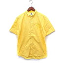 アーノルドパーマー Arnold Palmer ビッグロゴ スモールカラー シャツ カジュアル 半袖 柄 コットン 綿 1 イエロー 黄 /FT40 メンズ  240415