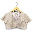 【中古】ユナイテッドアローズ UNITED ARROWS ボレロ ラグランスリーブ ショート ループボタン シンプル 半袖 38 ベージュ /NT9 レディース...