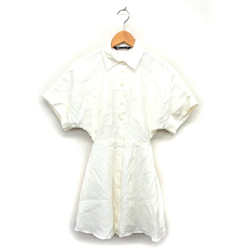 【中古】ザラ ZARA シャツワンピース フレア ミニ ドルマンスリーブ ゆったり ステンカラー 五分袖 XS オフホワイト /NT27 レディース 【ベクトル 古着】 240429 【中古】ザラ ZARA シャツワンピース フレア ミニ ドルマンスリーブ ゆったり ステンカラー 五分袖 XS オフホワイト /NT27 レディース 【ベクトル 古着】 240429