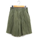 【中古】ザラ ZARA キュロット パンツ ワイド ゆったり コットン 綿 タック シンプル S カーキ /NT27 レディース 【ベクトル 古着】 24052...