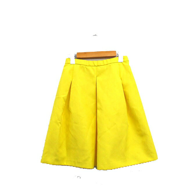 【中古】ストロベリーフィールズ STRAWBERRY-FIELDS ギャザースカート ミニ シンプル イエロー 黄 /KT1 レディース 【ベクトル 古着】 240527