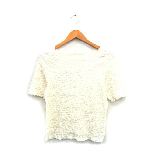 【中古】ビス ViS クシュクシュ カットソー Tシャツ 五分袖 コットン F アイボリー 白 /KT1 レディース 【ベクトル 古着】 240529 【中古】ビス ViS クシュクシュ カットソー Tシャツ 五分袖 コットン F アイボリー 白 /KT1 レディース 【ベクトル 古着】 240529