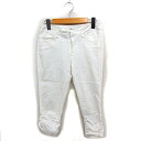 【中古】アンドバイピー&ディー ピンキー&ダイアン & by P&D クロップド パンツ サブリナ パンツ ギャザー 無地 コットン 綿 36 ホワイト 白 /FT44 レディース 【ベクトル 古着】 240606