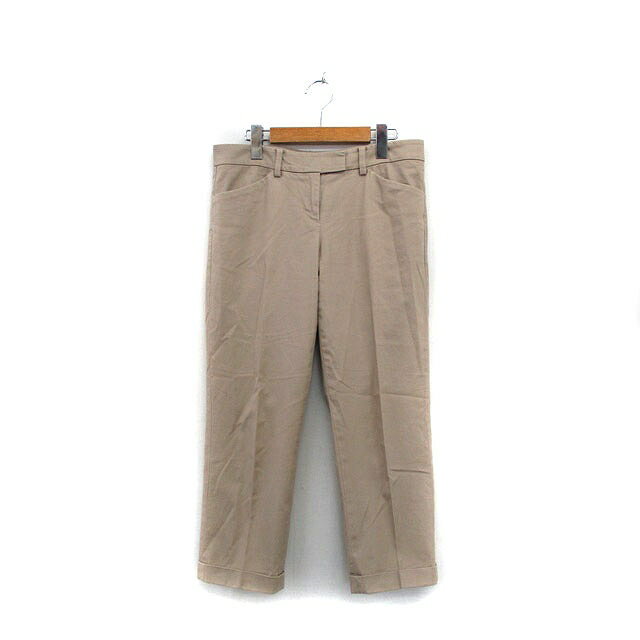 【中古】ミッシェルクラン MICHEL KLEIN チノパンツ センタープレス ロールアップ コットン シンプル 40 ベージュ /KT37 レディース 【ベクトル 古着】 240608