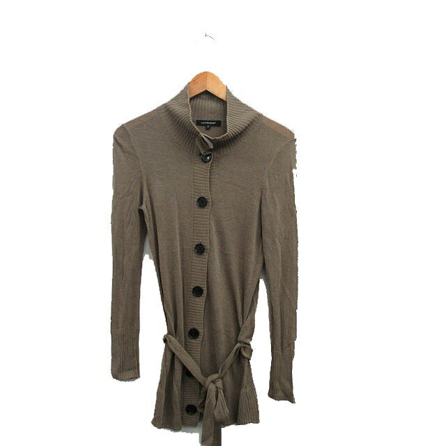 【中古】ロートレアモン LAUTREAMONT ニット カーディガン 長袖 リボン シンプル 2 カーキ /KT6 レディース 【ベクトル 古着】 240701