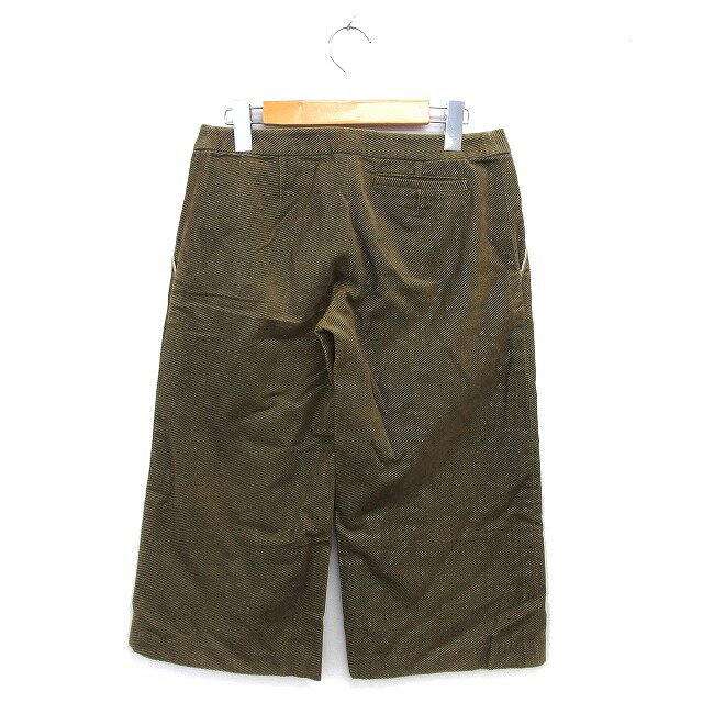 【中古】サブストリート SAB STREET love is コーデュロイ パンツ クロップド ストレート コットン混 ジップフライ 38 カーキ /NT22 レディース 【ベクトル 古着】 240819