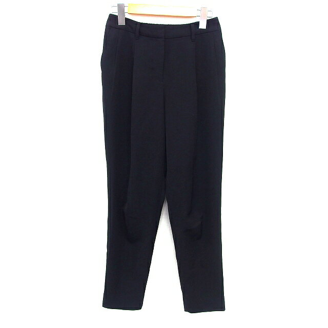 【中古】プラステ PLST テーパード パンツ センタープレス 無地 シンプル タック XS ブラック 黒 /HT1 レディース 【ベクトル 古着】 240705