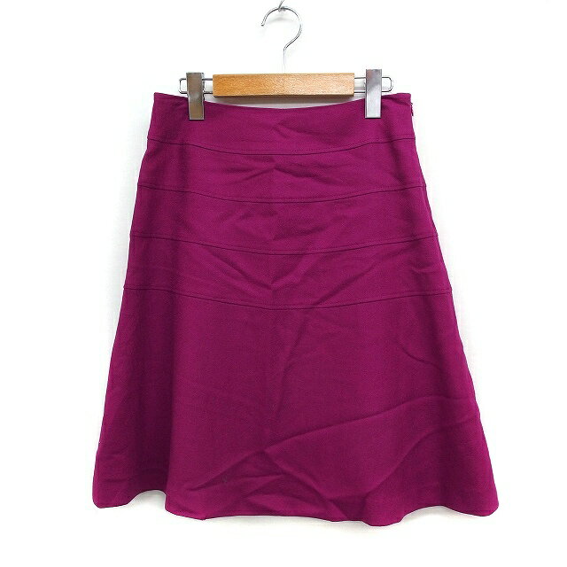 【中古】ストロベリーフィールズ STRAWBERRY-FIELDS フレア スカート ひざ丈 無地 ウール 2 ピンク /FT26 レディース 【ベクトル 古着】 240810