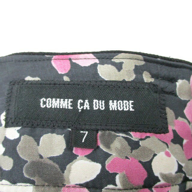 【中古】コムサデモード COMME CA DU MODE ストライプ センタープレス ウール シンプル 7 ブラック 黒 /KT25 レディース 【ベクトル 古着】 240809