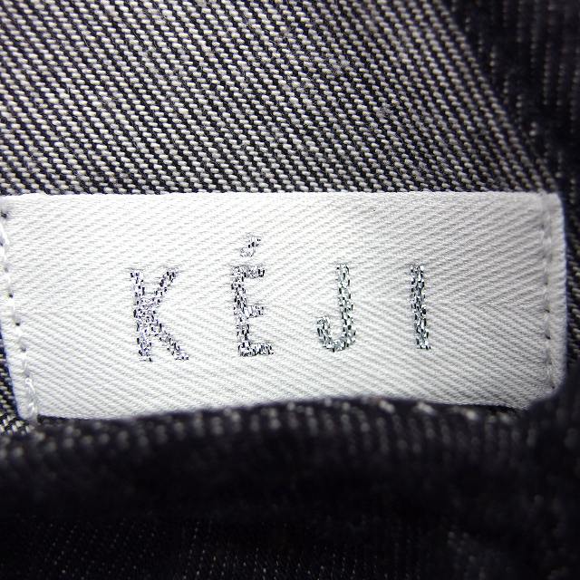 【中古】KEJI デニム ジャンパースカート Aライン 膝丈 シンプル Vネック コットン 綿 36 ブラック 黒 /HT15 レディース 【ベクトル 古着】 240712