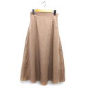 【中古】アプレジュール ミニョン apres jour mignon スカート フレア ロング マキシ丈 シワ加工 ギャザー サイドジップ F ベージュ /NT14 レディース 【ベクトル 古着】 240717(4)