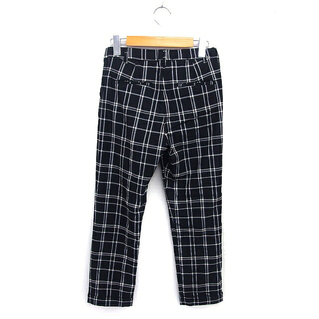 【中古】グローバルワーク GLOBAL WORK パンツ テーパード ロールアップ チェック ジップフライ S 黒 ブラック /NT13 レディース 【ベクトル 古着】 240726 auc-vector-19900572 ブランド古着の買取販売ベクトル サンプル画像2