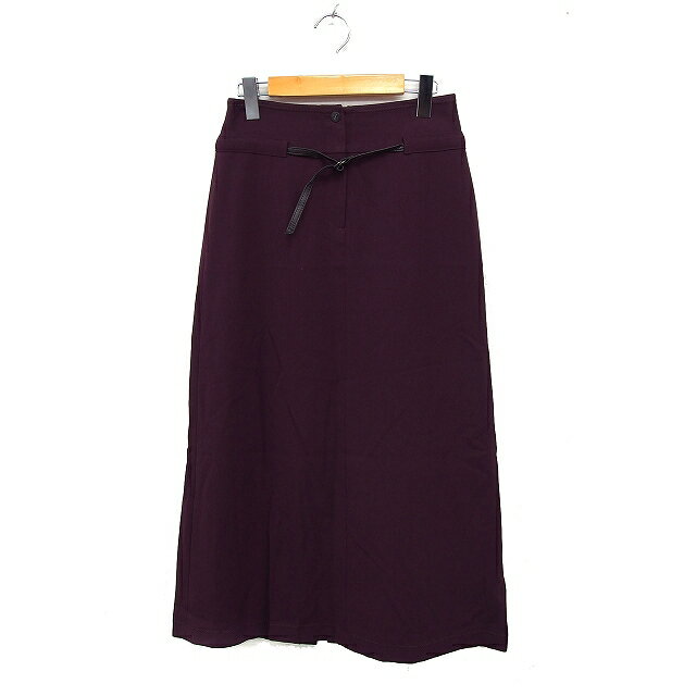 【中古】エスピエ ESPIE Aライン スカート ロング マキシ丈 スリット 無地 ベルト 38 パープル 紫 /FT8 レディース 【ベクトル 古着】 240823