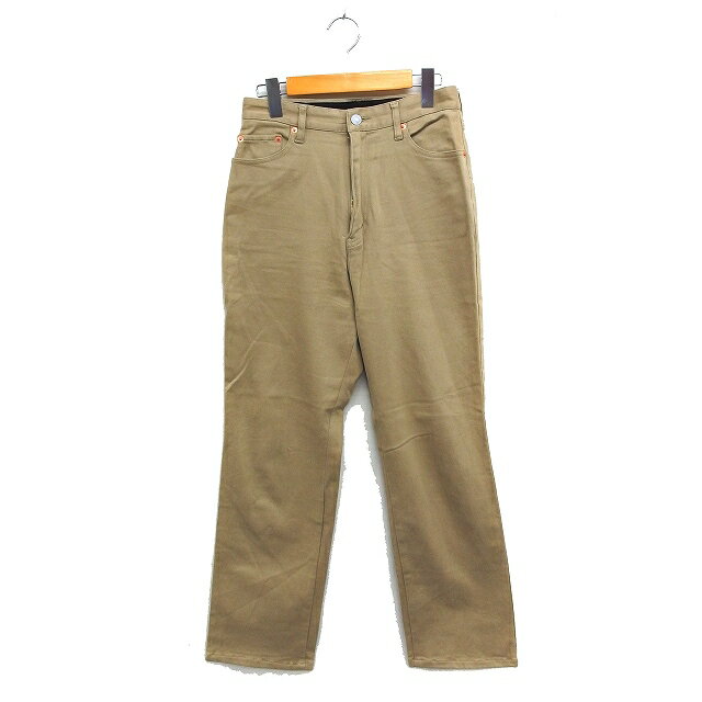 【中古】ボブソン BOBSON チノパン ストレッチ パンツ ウール混 コットン 綿 無地 30-4 ベージュ /FT34 レディース 【ベクトル 古着】 240828