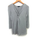 【中古】ボナジョルナータ BUONA GIORNATA カットソー Tシャツ 無地 シンプル ツイスト 切りっぱなし 長袖 Vネック F グレー 灰 /HT17 レディース 【ベクトル 古着】 240909(4)