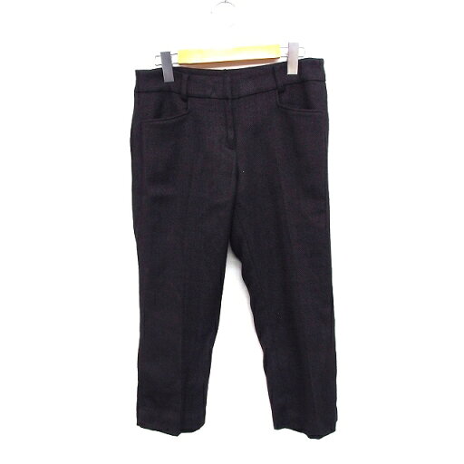 【中古】シップス SHIPS クロップド パンツ センタープレス ツイード ウール混 M ダークブラウン 茶 /FT4 レディース 【ベクトル 古着】 240928 【中古】シップス SHIPS クロップド パンツ センタープレス ツイード ウール混 M ダークブラウン 茶 /FT4 レディース 【ベクトル 古着】 240928