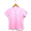 【中古】チャンピオン CHAMPION プリント Tシャツ カットソー 半袖 丸首 スポーツウエア L ピンク /FT10 レディース 【ベクトル 古着】 24...