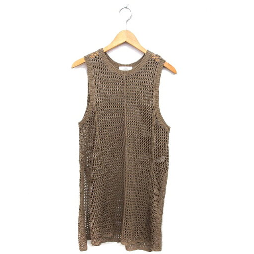 【中古】セポ CEPO シアーニット チュニック リブ スリット クルーネック ノースリーブ M 茶 ブラウン /NT27 レディース 【ベクトル 古着】 241014 【中古】セポ CEPO シアーニット チュニック リブ スリット クルーネック ノースリーブ M 茶 ブラウン /NT27 レディース 【ベクトル 古着】 241014