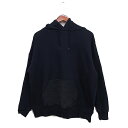 【中古】オーシャンパシフィック OCEAN PACIFIC 切替 コーデュロイ スウエット パーカー ロゴマーク刺繍 コットン 綿 L ブラック 黒 /FT22 レディース 【ベクトル 古着】 241021