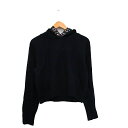 【中古】ザラ ZARA プルオーバー パーカー フード ビジュー M ネイビー 紺 /KT24 レディース 【ベクトル 古着】 241031