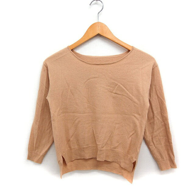 Three-Quarter Knit - 【中古】ロペ ROPE 七分袖 ニット セーター ボートネック 無地 ハイゲージ ウール 38 ベージュ /FT22 レディース 【ベクトル 古着】 241101