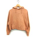 【中古】フリークスストア FREAKS STORE パーカー フーディ 裏起毛 ワイド コットン混 リブ クロップド F オレンジベージュ /NT10 レディース 【ベクトル 古着】 241101