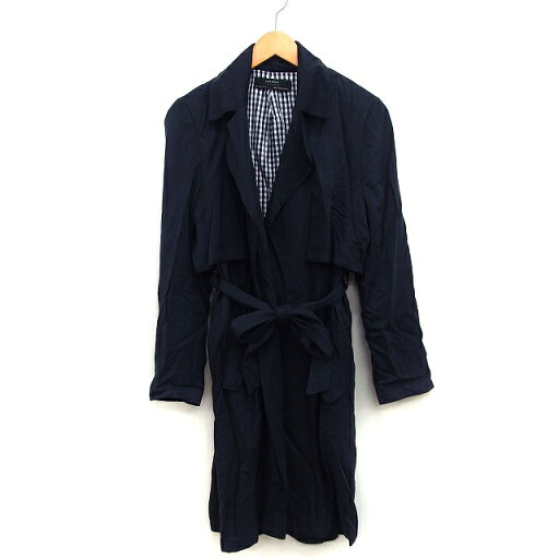 【中古】ザラ ベーシック ZARA BASIC ガウン コート ロング 無地 シンプル ウエストリボン S ブラック 黒 /HT10 レディース 【ベクトル 古着】 241108 【中古】ザラ ベーシック ZARA BASIC ガウン コート ロング 無地 シンプル ウエストリボン S ブラック 黒 /HT10 レディース 【ベクトル 古着】 241108