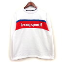 【中古】ルコックスポルティフ le coq sportif スポーツウェア Tシャツ 切替 ロゴ プリント 切替リブ 長袖 丸首 S ホワイト 白 /HT9 メ...