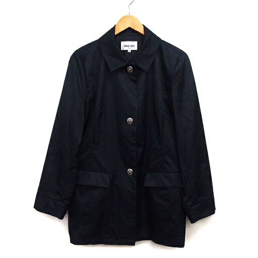【中古】ハナエモリ HANAE MORI ステンカラー コート ミディ ロゴ柄 ヒネリ金具ボタン 40 ブラック 黒 /HT18 レディース 【ベクトル 古着】 241120 【中古】ハナエモリ HANAE MORI ステンカラー コート ミディ ロゴ柄 ヒネリ金具ボタン 40 ブラック 黒 /HT18 レディース 【ベクトル 古着】 241120