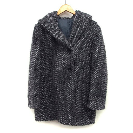 【中古】コムサイズム COMME CA ISM フード コート ミディ ニット 総柄 ウール混 アルパカ混 L グレー 灰 /HT22 レディース 【ベクトル 古着】 241120 【中古】コムサイズム COMME CA ISM フード コート ミディ ニット 総柄 ウール混 アルパカ混 L グレー 灰 /HT22 レディース 【ベクトル 古着】 241120