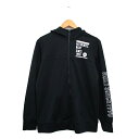 【中古】ロキシー ROXY パーカー フード ジップアップ 文字 プリント ブラック 黒 /KT12 レディース 【ベクトル 古着】 241122