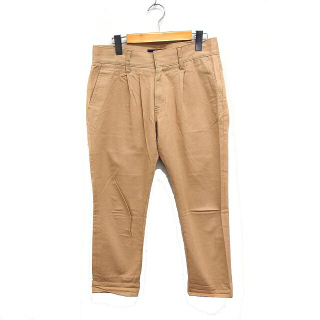 【中古】マウジー MOUSSY コットンツイル チノパン タック テーパード 無地 シンプル 綿 2 ベージュ /FT13 レディース 【ベクトル 古着】 241127