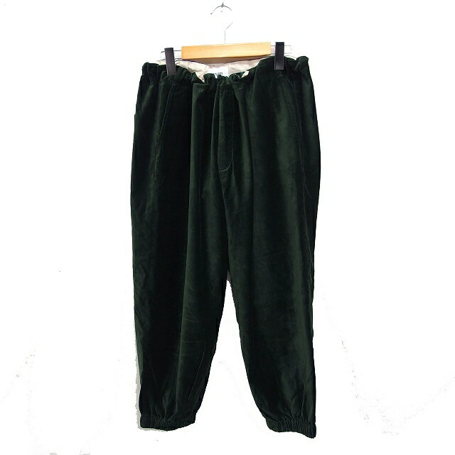 【中古】ビームスボーイ BEAMS BOY ベロア ゆったり ジョガー パンツ 無地 コットン 綿 グリーン 緑 /FT2 レディース 【ベクトル 古着】 241202