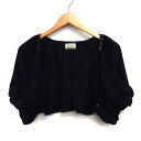 【中古】ダイアグラム グレースコンチネンタル Diagram GRACE CONTINENTAL ボレロ クロップド丈 無地 シンプル 装飾 袖リボン 半袖 36 ブラック 黒 /HT4 レディース 【ベクトル 古着】 241202